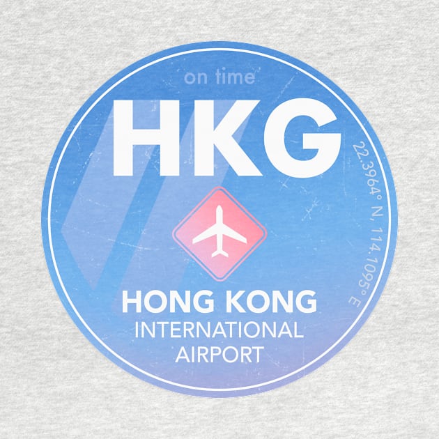 HKG Hong Kong airport round sticker by Woohoo